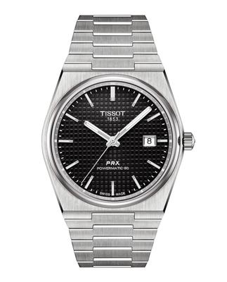 Мужские часы Tissot PRX Powermatic 80 с черным циферблатом и браслетом (T1374071105100) [Официальный импорт]