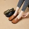 Women's Shoes Leather Shoes Middle-aged and Elderly Soft-soled Retro Non-slip Flat-soled Single Shoes Soft Leather Round Head Elderly Shoes