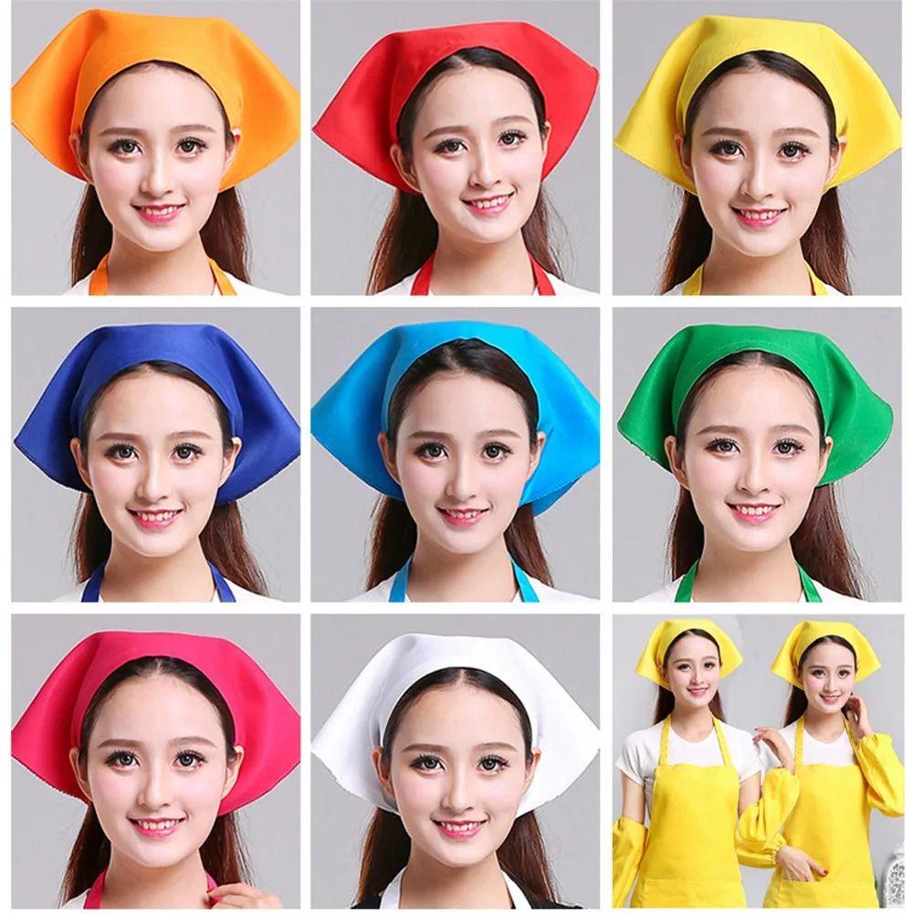 Треугольная шапка шеф-повара Хлопковая шапка официантки Кухонные принадлежности Кухонная рабочая шапка Лето