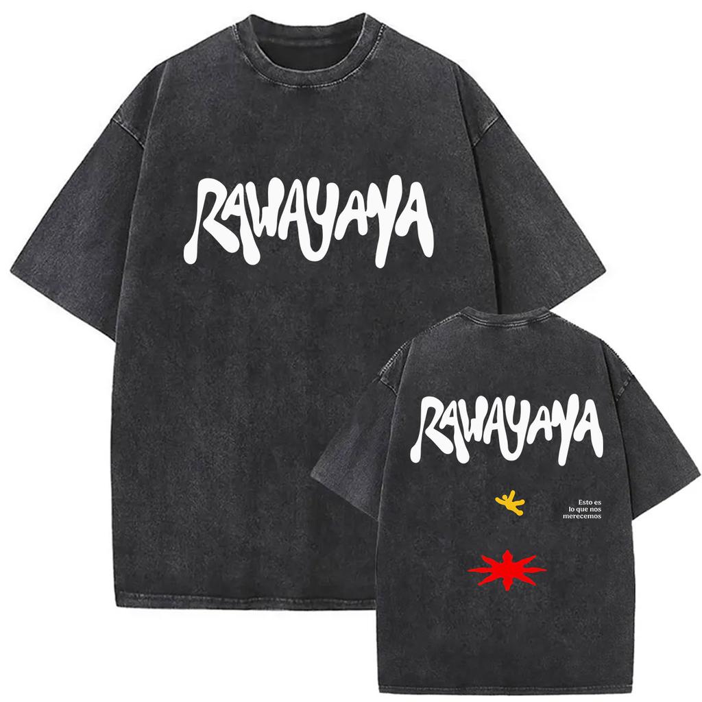 Vintage Washed Rawayana Donde Es El After Album Print TShirt Men Women Hip Hop Pop Music Short Sleeve T Shirt Streetwear