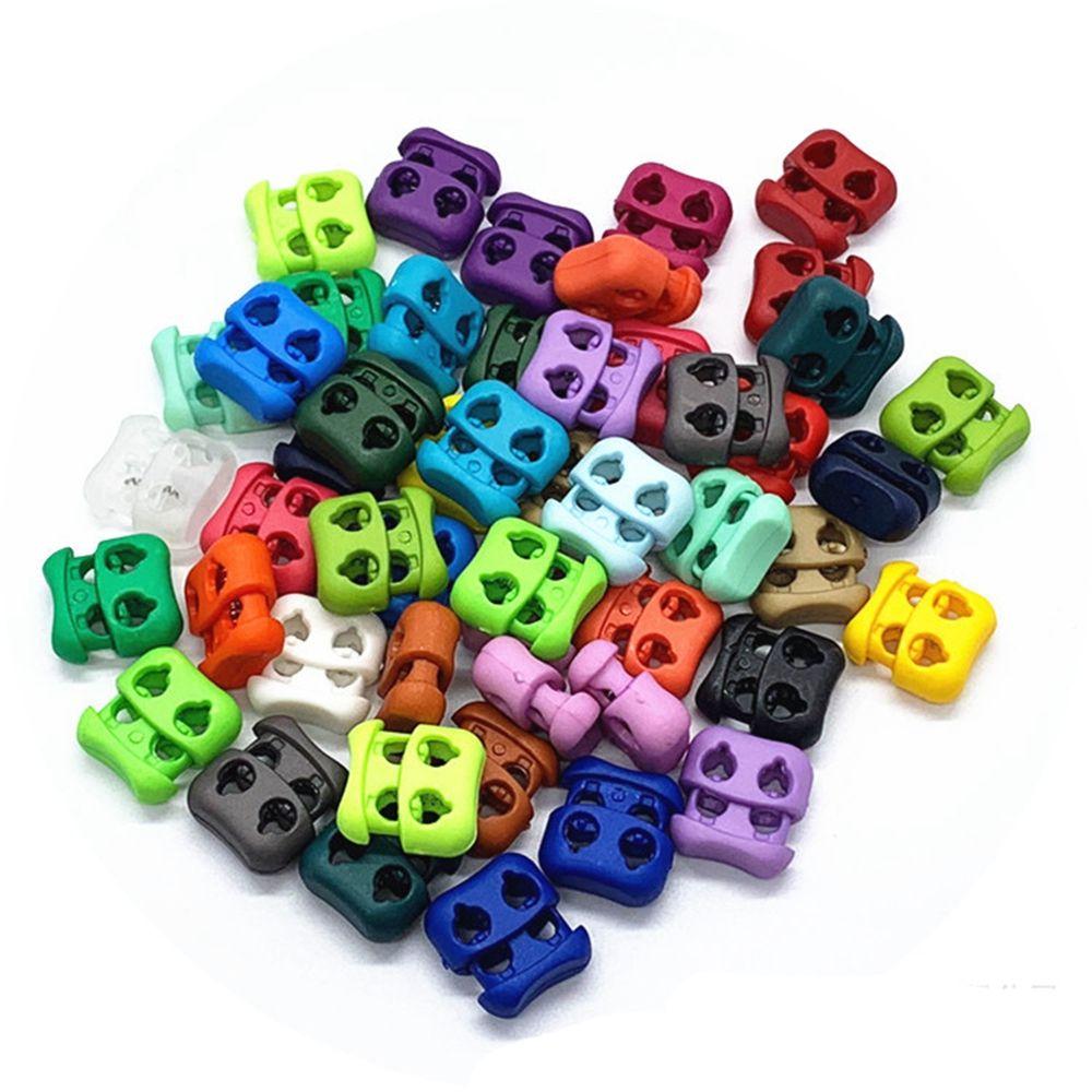 Double Hole Stopper Cord Lock Apparel Shoelace Buckle Sportswear Accessories Bean Toggle Clip