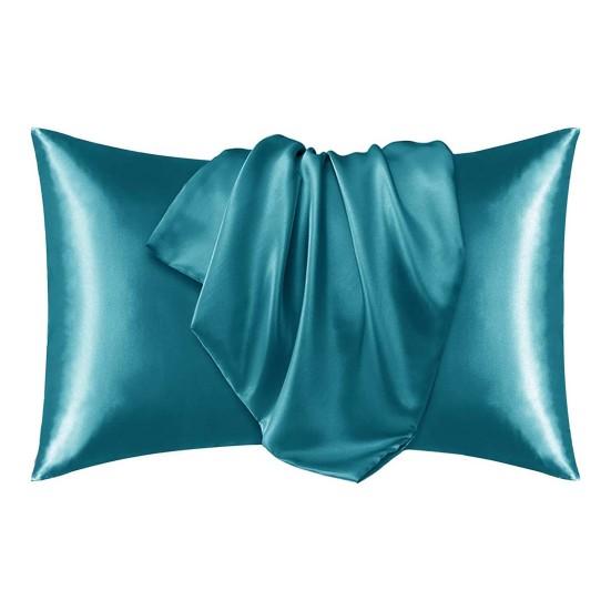 2 шт. атласная наволочка гладкий искусственный шелк однотонный цвет предотвращает завивание