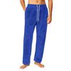 Men's Drawstring Pocket Flannel  Pants Homewear Sleep Pants