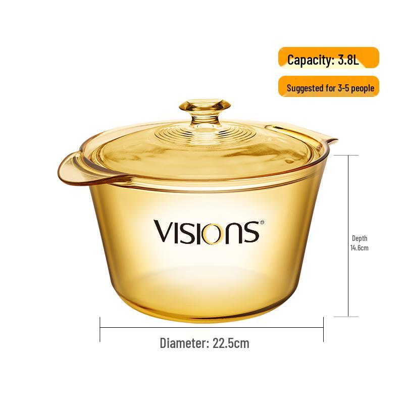 Кастрюля-тушилка Corning Visions Flair Amber Glass 3,8 л