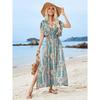 Женские платья Новые праздничные пляжные платья V-образный вырез Платья с разрезом Модные облегающие длинные платья