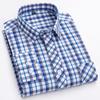 Pure Cotton Mens Plaid Shirts Long Sleeve Busienss Casual Classical Checked Design Fashion