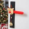 1/4 PCS Cartoon Room Christmas Decoration Cloth Protective Cover Door Handle Gloves Festival Santa Claus Bell Gift