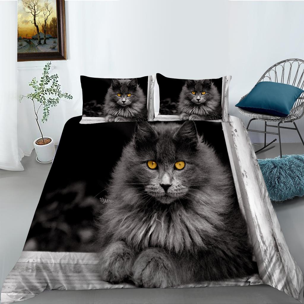 3D Home Bedding Set Bedroom Pet Theme Print Quilt Cover Pillowcase Home Bedding Set AU/EU/US Full Size Single/Double Bed Home Decoration