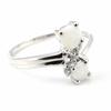 Handmade Silver Ring 'Goddess Opal' White Silver (rhodium) - 13x5 Mm