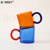 BORREY модная термостойкая стеклянная кофейная кружка янтарная чашка для молока офисная чашка для пары 250 мл цветное стекло с ручкой чашки посуда для напитков