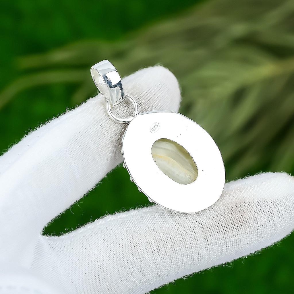 Memorial Day Deal Natural Bumblebee Jasper Pendant Jewelry 925 Sterling Silver