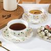 Кофейные чашки из костяного фарфора 180 мл, легкая роскошь, изысканная чайная чашка, цветочная керамика, домашний офис, чайный сервиз, 1 набор