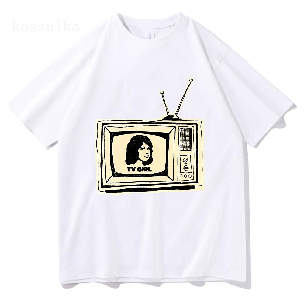 Классическая футболка Tv Girl 2025, модная мужская/женская футболка с рисунком в стиле Харадзюку, унисекс, высококачественные эстетичные винтажные хлопковые футболки