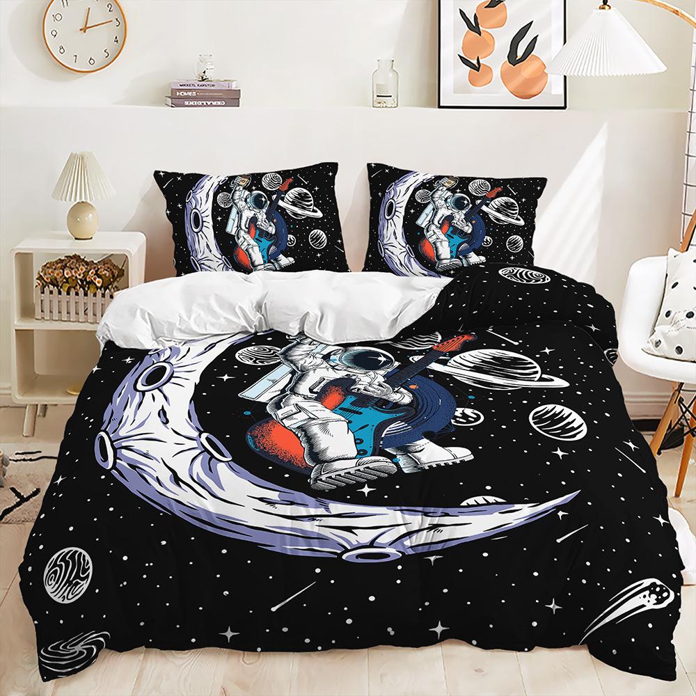 Комплект постельного белья 3D Planet для комнаты мальчиков, пододеяльник, наволочка, 2/3 предмета для любителей космоса, мягкий домашний текстиль, украшение для дома для детской комнаты
