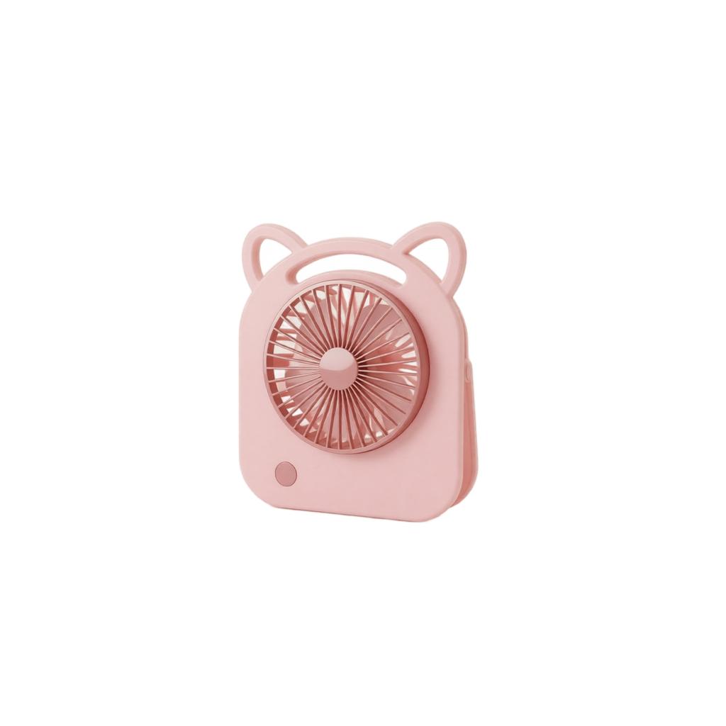 Portable USB Rechargeable Handheld Fan with Cat Ear Design Compact Personal Cooling Device for Home Office Travel Use