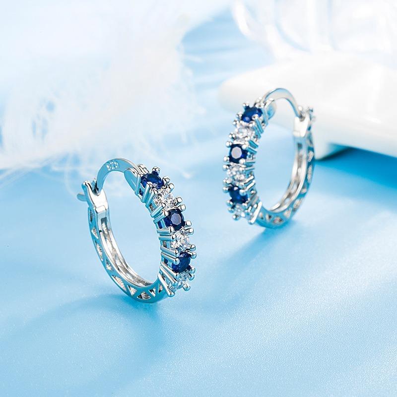 Sace Gems Классические серьги из медного сплава с синим цирконием для женщин, подарки на свадьбу