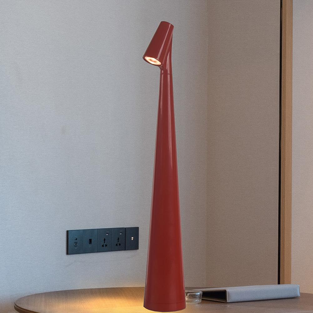 Portable Desk Light USB Rechargeable 3-Colors Dimming Study Lamp 1800mAh Luxury Desk Lamp Elegant Slim Conical Stem Table Lamp