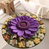 Цветочный Плюшевый Диатомовый Земляной Коврик для Пола 3D Визуальный Цветочный Узор Диатомовая Грязь Коврики для Пола Нескользящий Впитывающий Коврик для Ванной для Спальни Кухни Прихожей