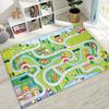 Child Urban City Road Traffic Learning Interactive Game Playroom Rug for Bedroom Living Room Sofa Home Doormat Decor,Non-slip