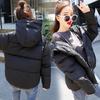 Women Thick Outerwear Solid Hooded Coats  Winter Jackets Short Female Cotton Padded Bread Jacket Coat Stand Collar Overcoat