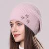 Шапка Осень и Зима Женская Теплая Вязаная Шапка Защита Ушей Шапка из Новой Шерсти