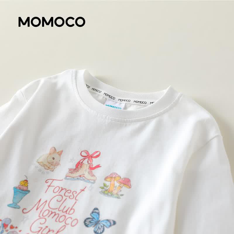 Осенняя футболка с длинным рукавом для девочек MOMOCO