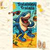 1 шт. Tralalero Tralala Пляжное полотенце Мультяшное Быстросохнущее Супервпитывающее Подходит для пляжного отдыха Бассейна Летний Подарок для Друзей