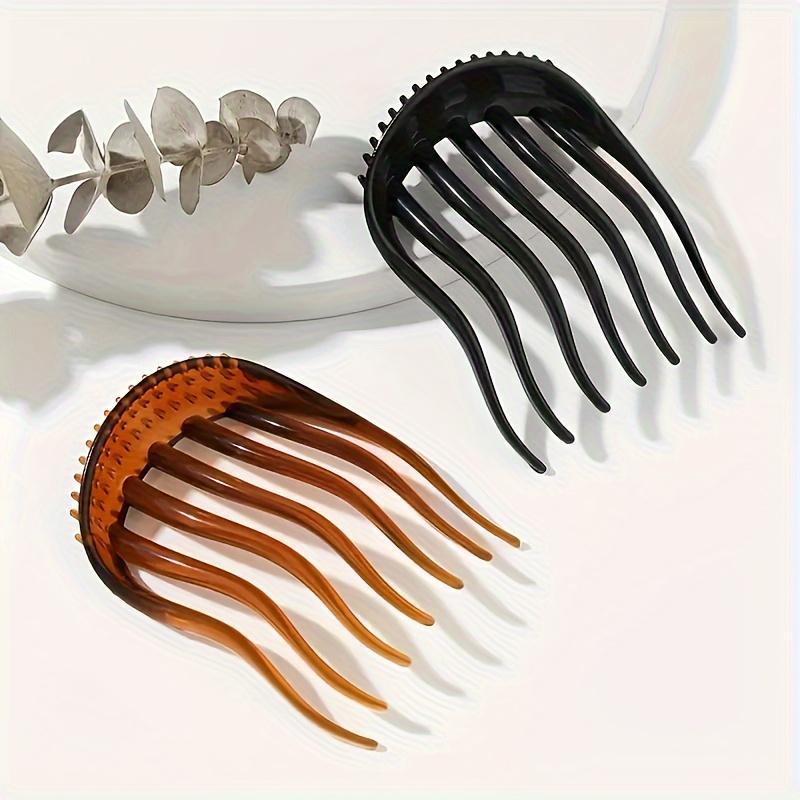 Простая пушистая расческа для волос «конский хвост» с 7 акриловыми зубцами, удлинитель для волос для девочек, элегантные вставки для заколок для волос, аксессуары