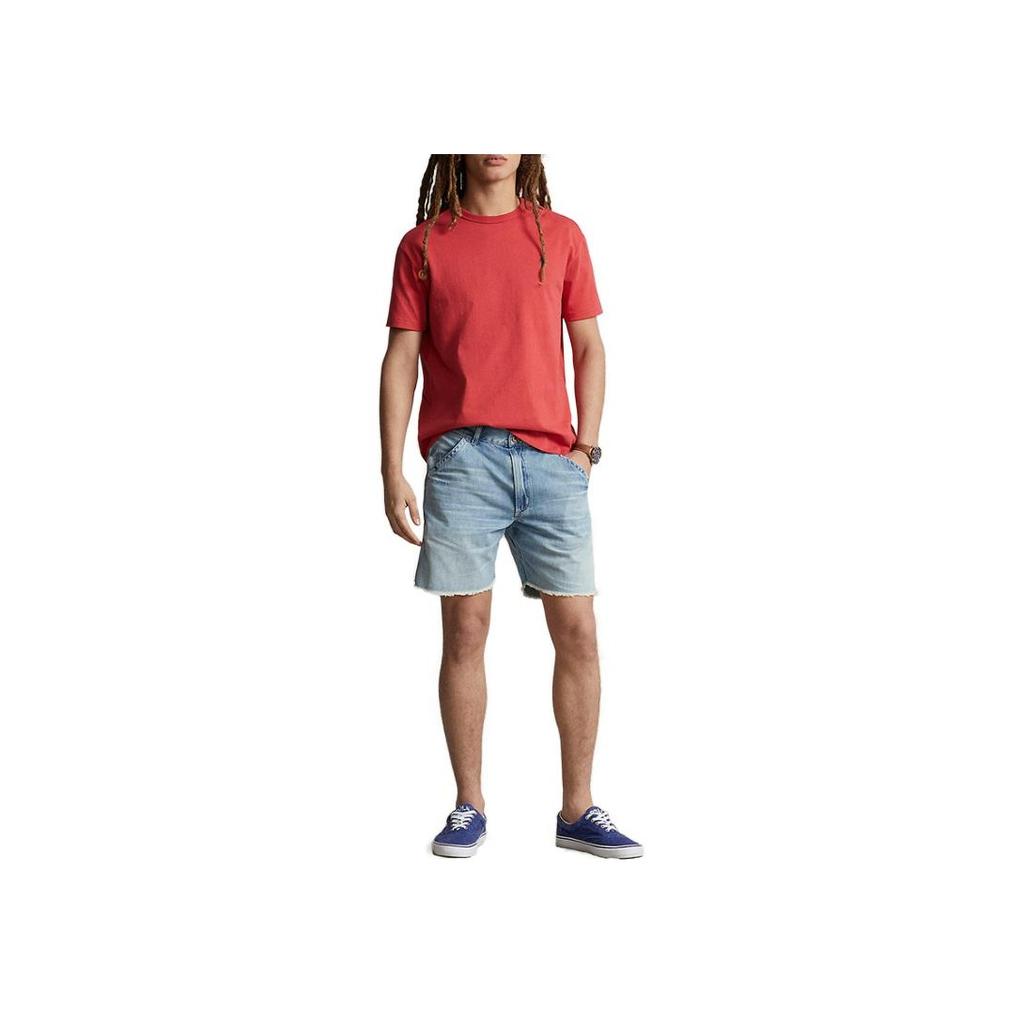 Polo Ralph Lauren FW23 однотонная футболка прямого покроя с коротким рукавом для мужчин, красные MNPOTSH1N821835-620