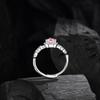 925 Sterling Silver Ring Pink Heart-shaped Zirco Luxury Opening Adjustable for Women Wedding Fine Jewelry Accessories Party Gift