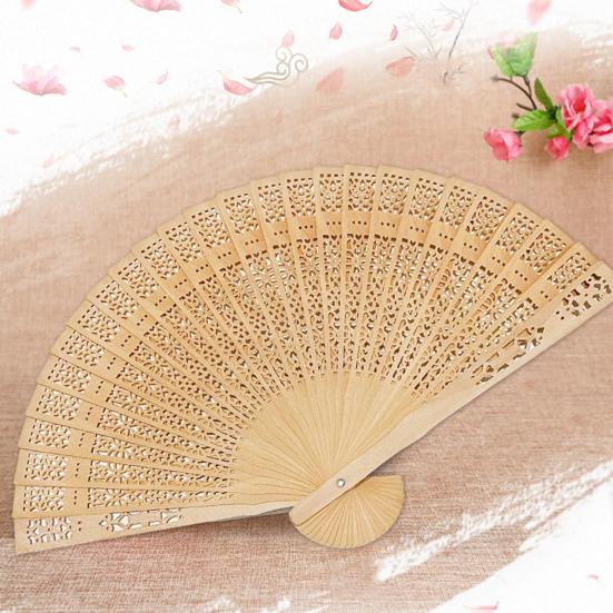 1/10/20Pcs Wooden Folding Fan Hollow Portable Fan Summer Hand Held Ribs Wedding Desktop Decoration