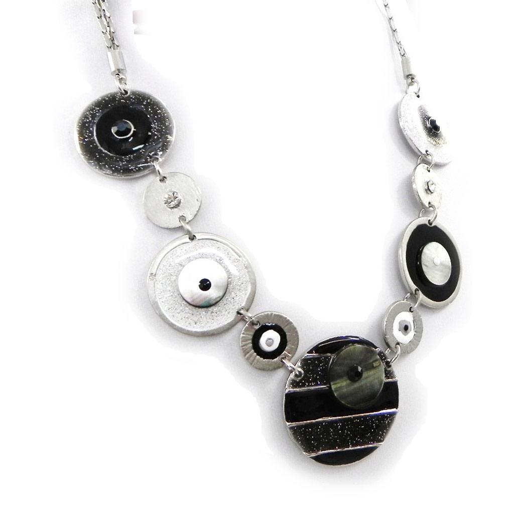 NOA [H9047] - Дизайнерское колье «Бора-Бора» серо-черный