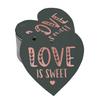 Inkdotpot 100 шт. в упаковке бирка из настоящей серебряной фольги Love Is Sweet на свадьбу
