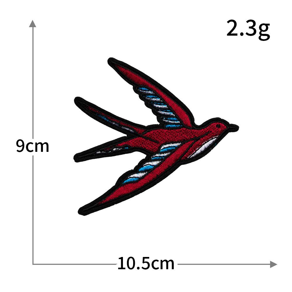 National Style Computer Embroidery Parrot Crane Bird Embroidery Cloth Sticker Hot Melt Adhesive Ironing Seam-Free Diy Accessories
