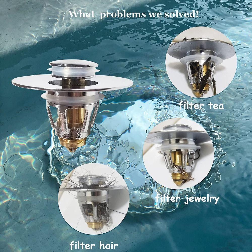 Copper Sink Stopper Pop Up Sink Drain Strainer Universal Sink Plug Bathroom