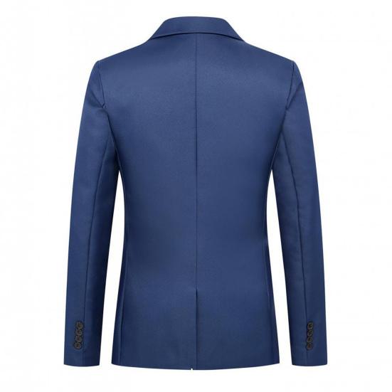 Мужской повседневный пиджак с лацканами, длинным рукавом и карманами на одной пуговице, приталенный пиджак, однотонный деловой костюм, пальто, рабочая одежда