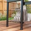 Charcoal Barbecue, BBQ Trolley with Shelves, Wheels, Lid, Thermometer, Chimney, in Metal, Black
