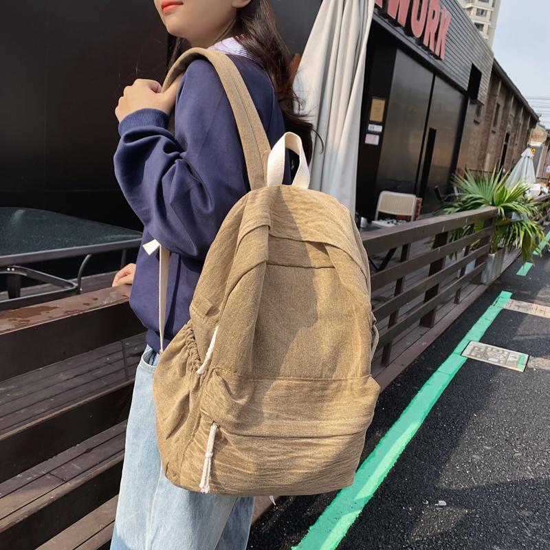 Школьный женский рюкзак в стиле ретро, ​​холст, большая вместимость, студенческий рюкзак