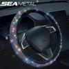 Crystal Car Steering Wheel Cover With PU Leather Beautiful Bling Bling Rhinestone