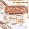 Large Capacity Capybara Pencil Case  Pen Bag Student Stationery School Supplies Cute Cartoon Capybara Zipper Storage Box
