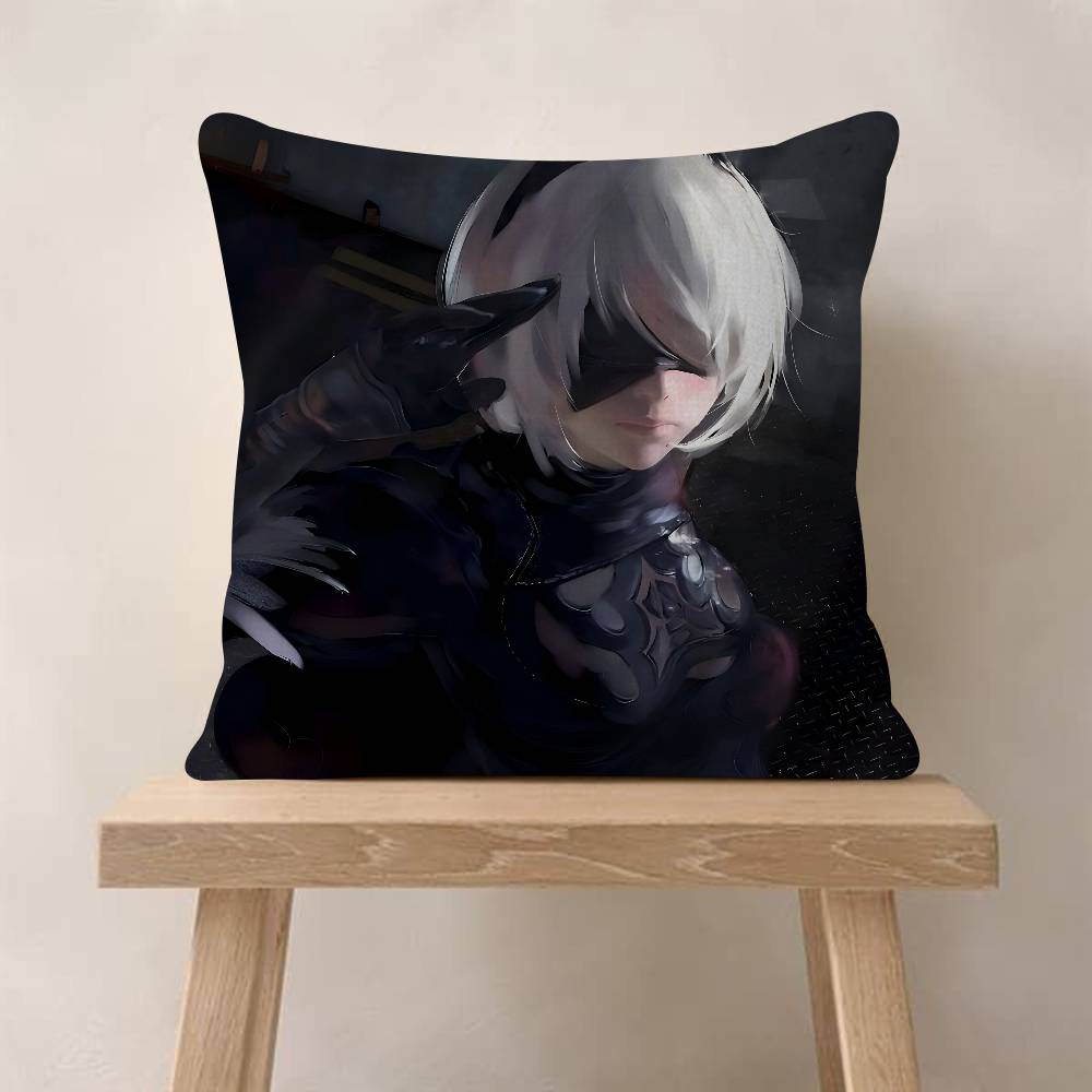 Game Nier Automata Cartoon Pillow Cushion Cover Pillowcase Living Room Sofa Home Decor