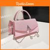 V Fashionable Letter Decoration With Glossy Material Women Chain Crossbody Bag