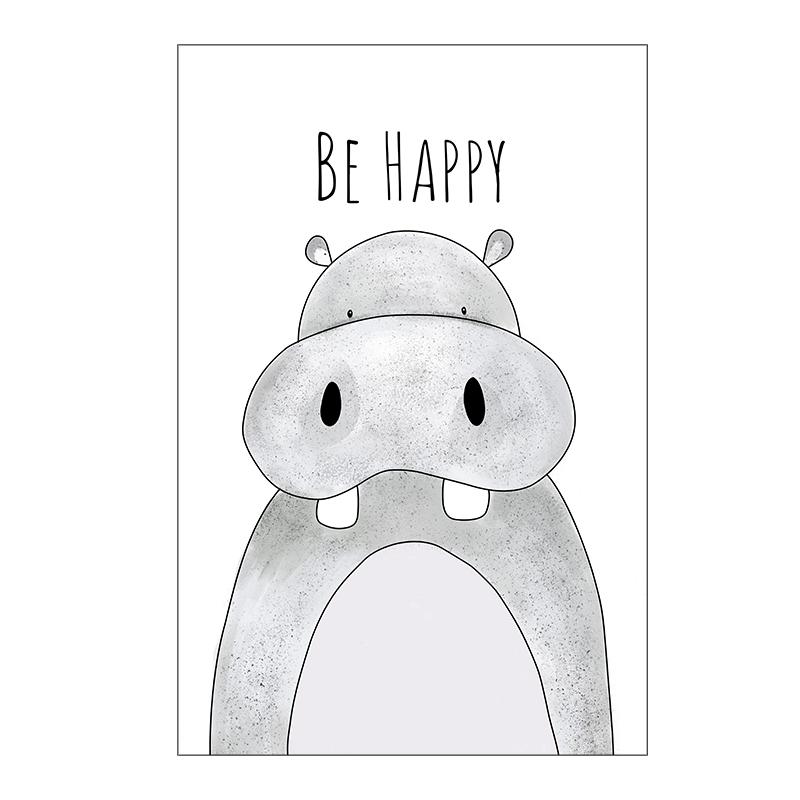 Картина на холсте с изображением животных из мультфильмов Лев Обезьяна Крокодил Принт Декор для детской комнаты Настенный декор для гостиной Постер со слоном для домашнего декора Без рамки