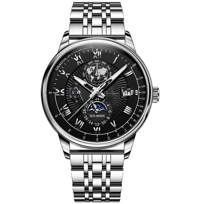 POEDAGAR Chronograph Watch Men 908 High Quality Leather Bracelet Wristwatches Charming Slim Mens Watches Relogio Masculino Gifts