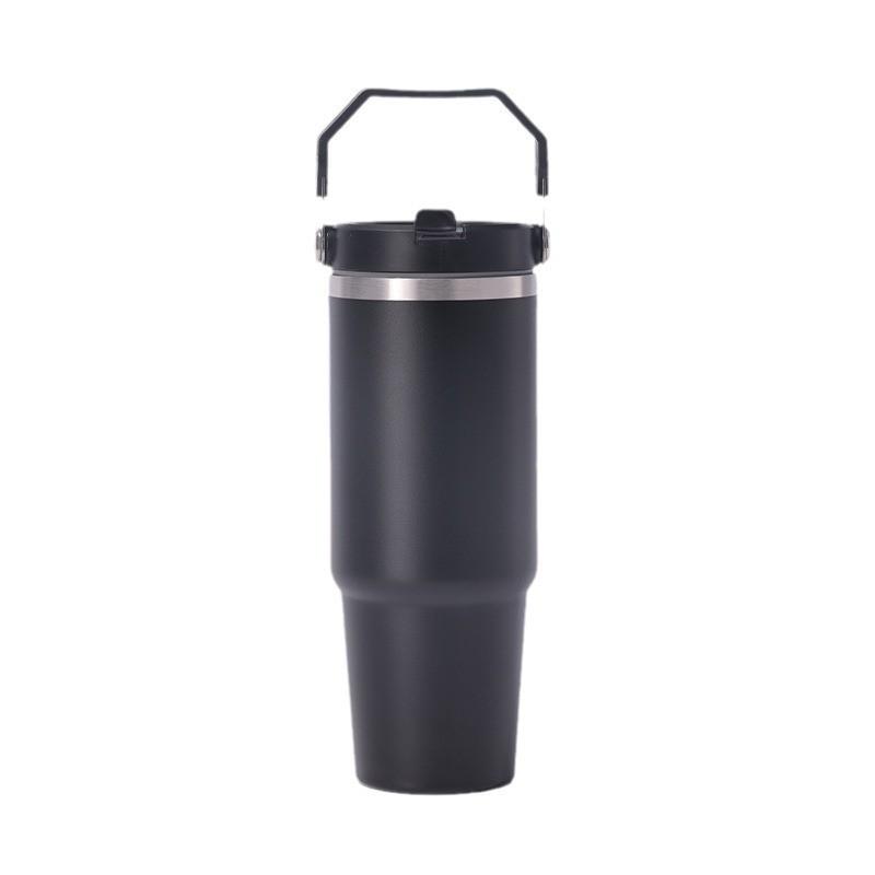 20oz 30oz Double Wall Vacuum Insulated Stainless Steel Travel Mug With Handle Straw Car Outdoor Office