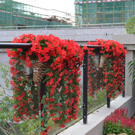 Yousheng Artificial Hanging Violets Faux Violets with Long Vines Realistic Fake Flowers for Home Wall Window Box Wedding Outdoor Garden Arch