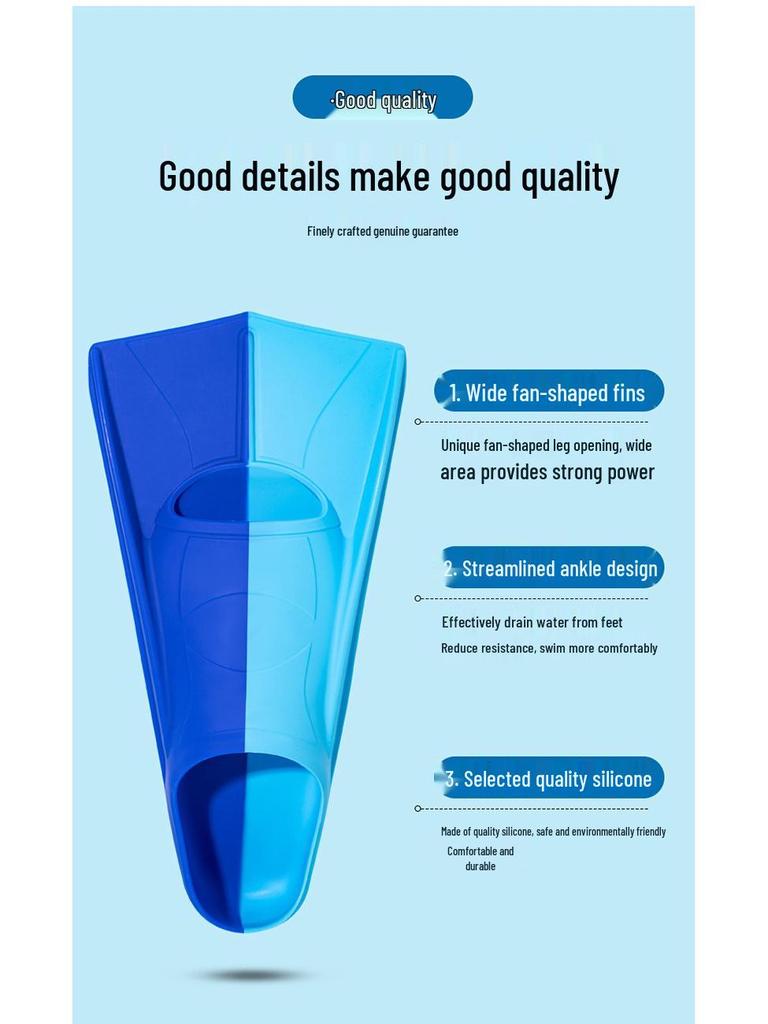 Professional Silicone Swimming Fins for Children and Adults - Diving Frog Shoes and Training Equipment