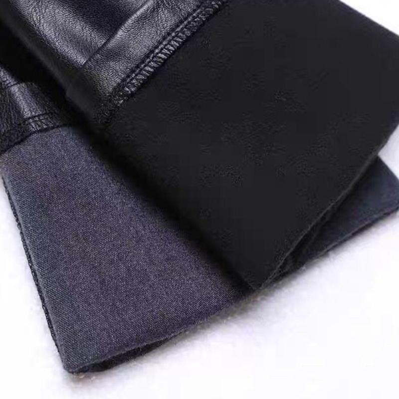 Утолщенные черные кожаные брюки женские свободные брюки-харлан с высокой талией осенне-зимние плюшевые брюки леггинсы повседневные брюки из искусственной кожи