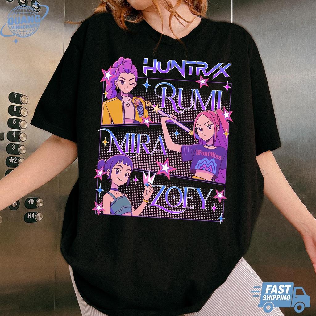 Kpop Demon Hunters Print T-shirt Kpop Huntrix Merch Unisex