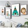 Painting Wall Pictures Kids Room Decor Bear Fox Lion Owl Raccoon Tent Dream Quotes Nordic S And Prints Wall Art Canvas